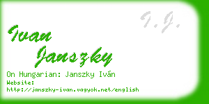 ivan janszky business card
